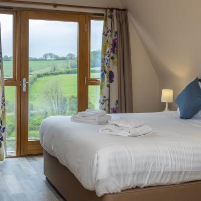 double bedroom with Exmoor views